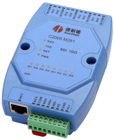 C2000 M281 開關(guān)量轉(zhuǎn)RJ45，開關(guān)量轉(zhuǎn)TCP/IP
