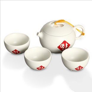 陶瓷茶具 禮品茶具套裝 恒福小福氣定窯釉陶瓷茶具套裝