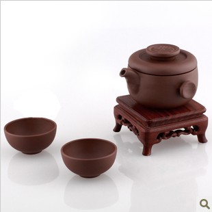 陶瓷茶具 禮品茶具套裝 恒福紫砂1壺2杯大福氣旅行茶具套裝