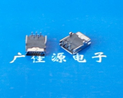供应 Mini USB 5P 90度 两脚 DIP B型口