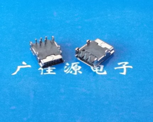 供应Mini USB 5P90度 四脚DIP&nbsp;&nbsp;USB接口连接器