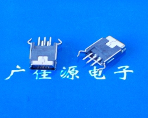 供应Mini USB 5P两弯脚180度直插