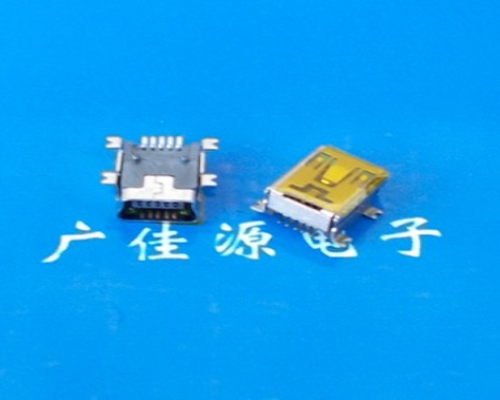 供应连接器Mini USB 5P全贴板带柱带麦拉