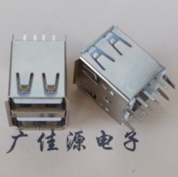 双口USB母座-USB双层无弹片弯脚插板座-无边或有边&nbsp;&nbsp;usb电脑连接器&nbsp;&nbsp;usb电脑接口