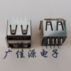 双口USB母座-USB双层无弹片弯脚插板座-无边或有边&nbsp;&nbsp;usb电脑连接器&nbsp;&nbsp;usb电脑接口