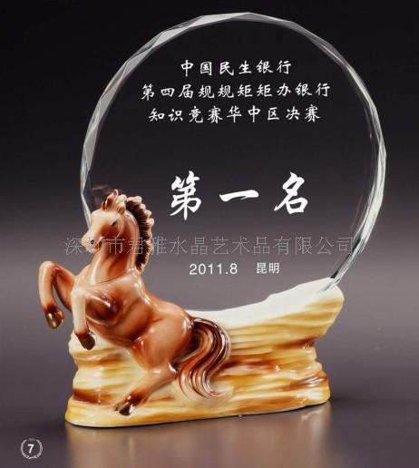供應(yīng)水晶藝術(shù)品擺件afc017馬年水晶藝術(shù)品