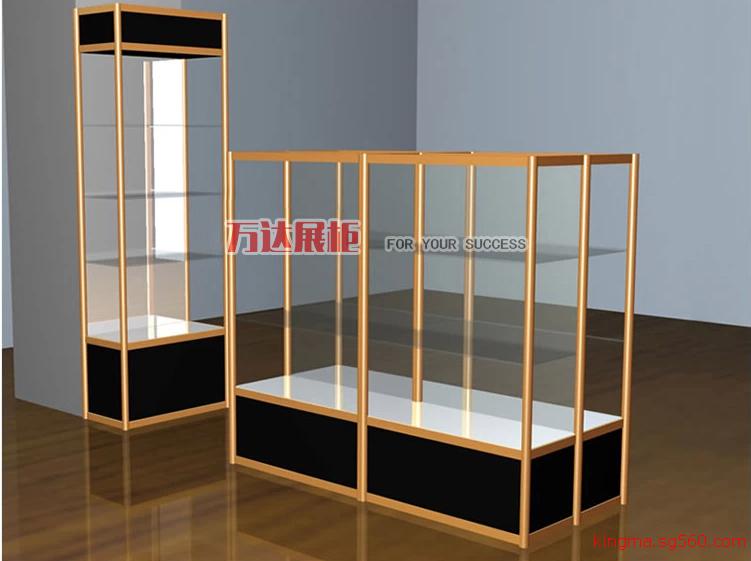 新款环保高柜展柜 展示柜 展示架 玻璃柜 陈列柜钛铝合金展柜
